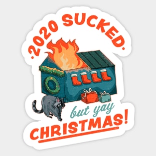 2020 Sucked but Yay Christmas Decorative Dumpster Fire Xmas Sticker